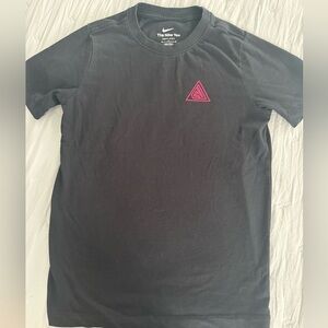 Nike Black and Pink Crew Neck Tee